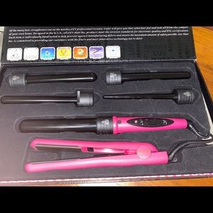 LUV curling wand and flat iron set